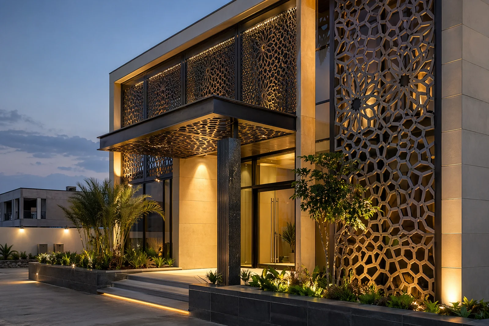 Laser-cut decorative steel panels